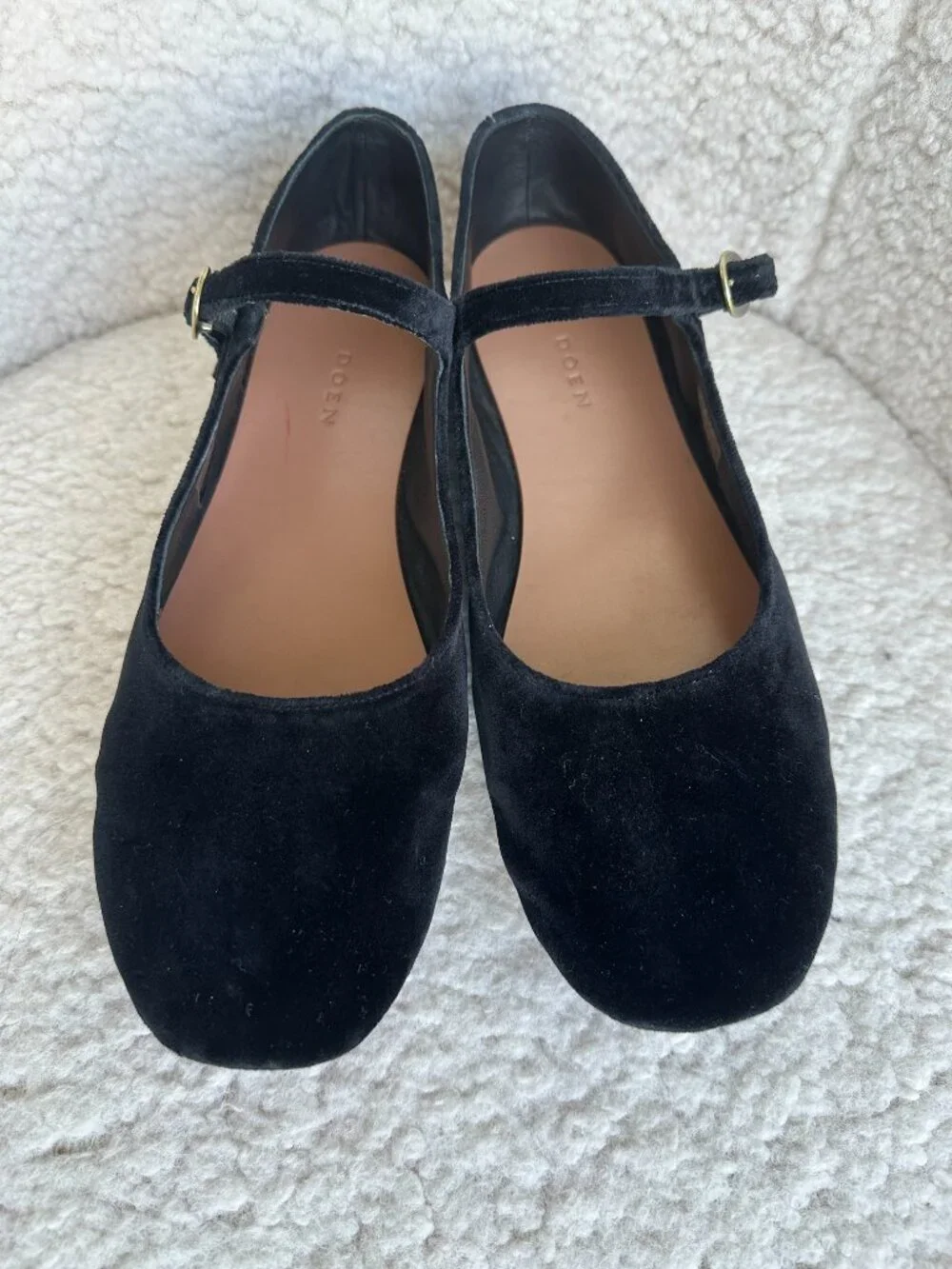 Doen Black Velvet Mary Jane Size 40/10 - Picture 2 of 5